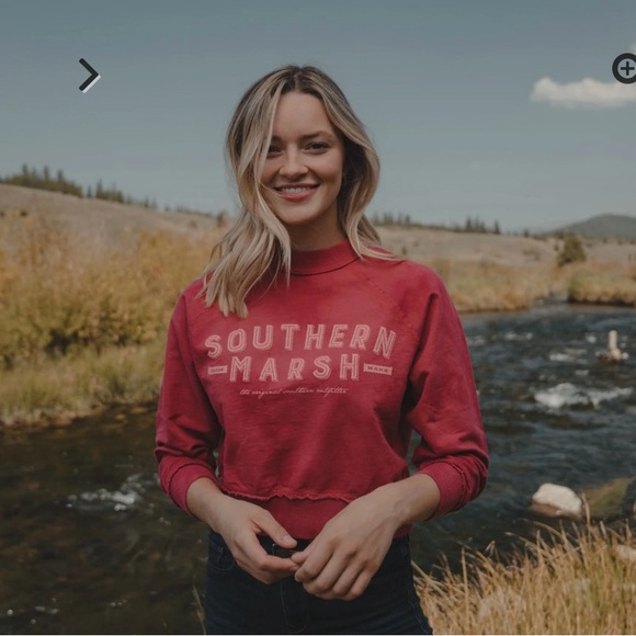 Southern Marsh Tops - Seawash Sierra Crop Southern Marsh Maroon Sweatshirt